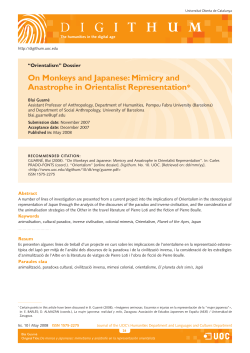 On Monkeys and Japanese: Mimicry and Anastrophe in Orientalist
