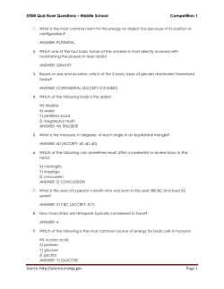 Science/Math Quiz Bowl Middle School