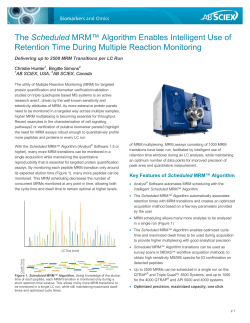 The Scheduled MRM&trade; Algorithm Enables Intelligent Use