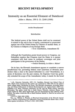 Immunity as an Essential Element of Statehood