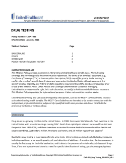 drug testing - UnitedHealthcareOnline.com