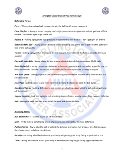 1 Arlington Soccer Style of Play Terminology Defending Terms