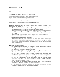 ORTHOdontics PG I CRANIOFACIAL GROWTH AND
