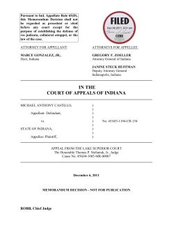 Michael Anthony Castillo v. State of Indiana