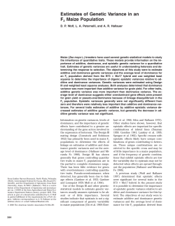 Estimates of Genetic Variance in an F2 Maize Population