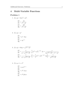 4 Multi-Variable Functions
