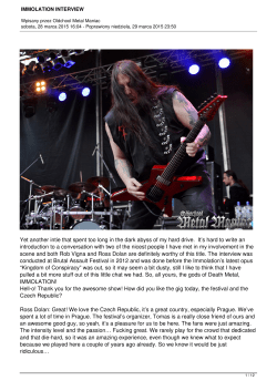 immolation interview - oldschool metal maniac