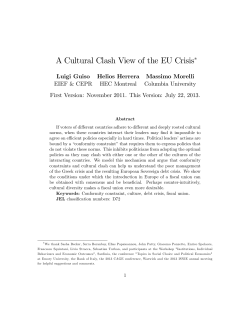 A Cultural Clash View of the EU Crisis