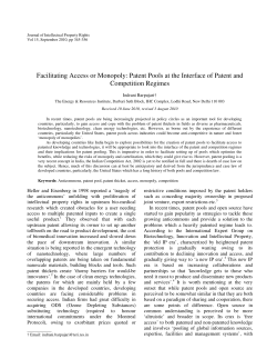 Facilitating Access or Monopoly: Patent Pools at the Interface of
