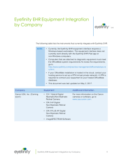 Eyefinity EHR Equipment Integration by Company