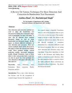 A Review On Various Techniques For Skew Detection And