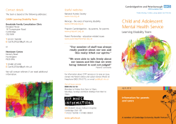 CAMH LD parent leaflet April 2013