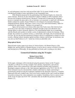 Geometrical Solutions using the TI-nspire