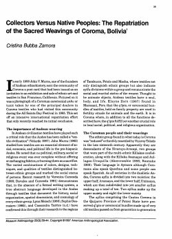 Collectors Versus Native Peoples: The Repatriation of