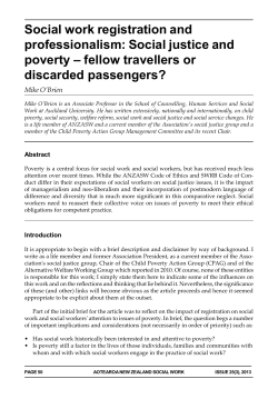 Social work registration and professionalism: Social justice