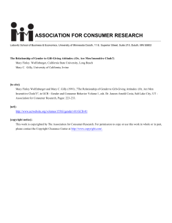 ASSOCIATION FOR CONSUMER RESEARCH
