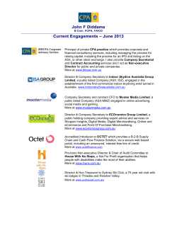 John F Diddams Current Engagements &ndash; June 2013