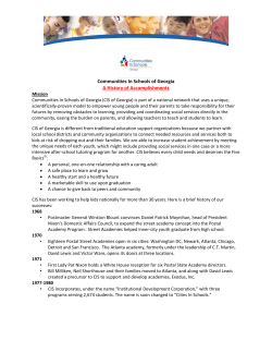 Communities In Schools of Georgia A History of Accomplishments