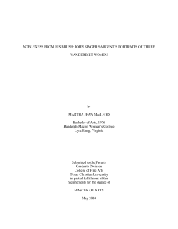 nobleness from his brush: john singer sargent`s portraits of three