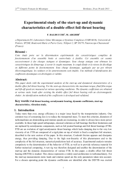 Experimental study of the start-up and dynamic characteristics of a