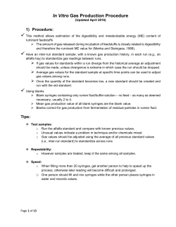 In Vitro Gas Production Procedure - UC Davis Department of Animal