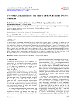 Floristic Composition of the Plants of the Cholistan Desert, Pakistan