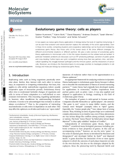 Evolutionary game theory: cells as players