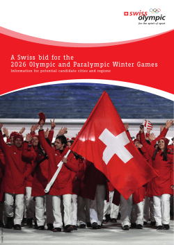 A Swiss bid for the 2026 Olympic and Paralympic Winter Games