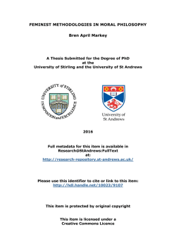 Feminist methodologies in moral philosophy