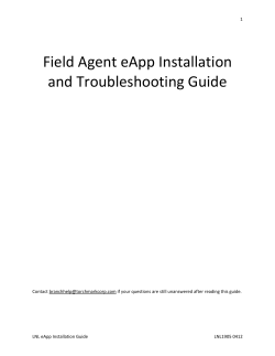 Field Agent eApp Installation and Troubleshooting Guide