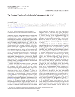 The emotion paradox of anhedonia in