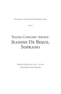 Jeanine De Bique, Soprano - UF Performing Arts