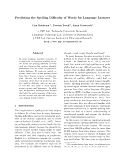 Predicting the Spelling Difficulty of Words for