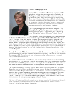 Eleanor Clift Biography 2012 Eleanor Clift is a contributor to