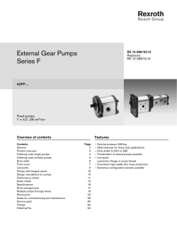 External Gear Pumps Series F