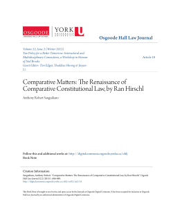 Comparative Matters: The Renaissance of Comparative