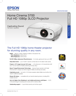 Home Cinema 3700 Full HD 1080p 3LCD Projector