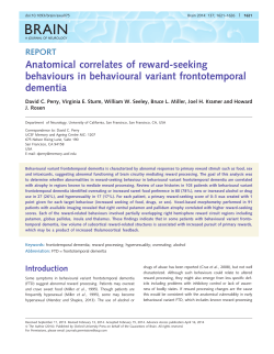 Anatomical correlates of reward-seeking behaviours in