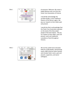 to - Foster Care Association of Victoria