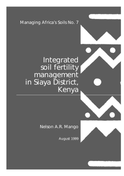 Integrated soil fertility management in Siaya District, Kenya