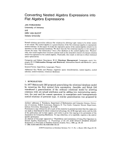 Converting nested algebra expressions into flat algebra