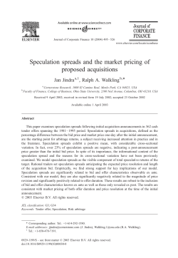 Speculation spreads and the market pricing of proposed