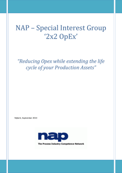 NAP – Special Interest Group `2x2 OpEx`