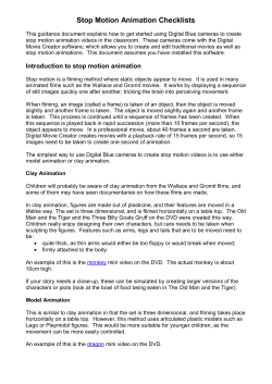 Stop Motion Animation Checklists