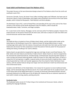 Coast Salish and Northwest Coast First Nations of B.C.