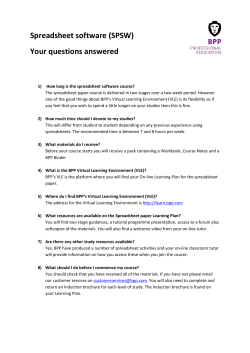 Spreadsheet software (SPSW) Your questions answered