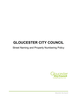 Street Naming and Numbering Policy