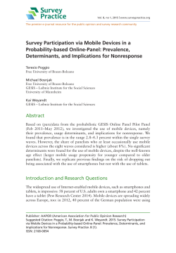 Survey Participation via Mobile Devices in a