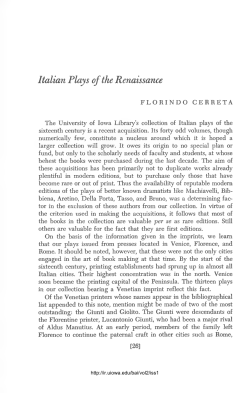 Italian Plays of the Renaissance