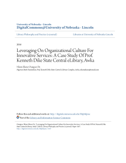 A Case Study Of Prof. Kenneth Dike State Central eLibrary, Awka